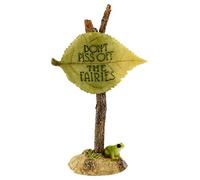 Top Collection Miniature Fairy Garden and Terrarium Don't Piss Off The Fairies Sign Figurine