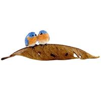 Top Collection Jardin Féérique Miniature et Statue de Terrarium Bluebirds on Leaf