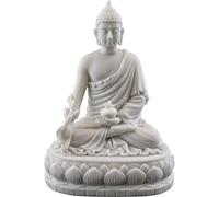 Top Collection Statue de Bouddha de médecine Sculpture de Bouddha de guérison en marbre Blanc - Figurine de Collection de 14 cm