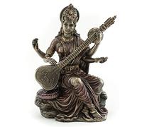 Top Collection Petite 14,6 cm Superbe Saraswati Déesse Hindoue de la connaissance et la sagesse véritable Premium figurine en bronze coulé à froid