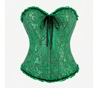 Top corset bustier jaune classique en jacquard, col cœur, taille froncée, style vintage de cour, top gainant de contrôle du ventre pour Halloween L,M,S,XL,XS,XXSTissu tissé