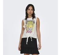 Top Court Blanc Imprimé Paradise Avec Noeud Femme Only
