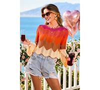 Top cover up col rond sans manches Multicolore M