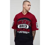 Top de hockey universitaire à manches courtes homme - rouge - L, rouge