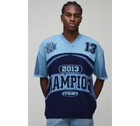 Top de hockey universitaire à manches courtes - MAN Champions homme - bleu - M, bleu
