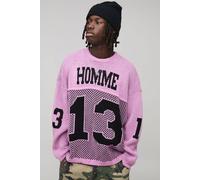 Top de hockey universitaire en maille à motif jacquard homme - rose - XS, rose