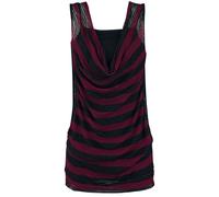 Top de RED by EMP - Haut En Mesh Double Épaisseur Rayé 2-En-1 - S à XXL - pour Femme - noir/rouge S