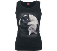Top de Spiral - Yin Yang Cats - S à XXL - pour Femme - noir L