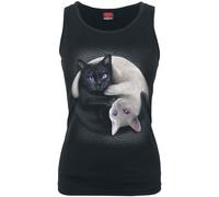 Top de Spiral - Yin Yang Cats - S à XXL - pour Femme - noir S