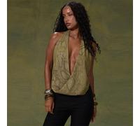 Top décolleté plongeant imprimé serpent col bénitier printemps été vacances Ibiza sortie soirée sexy Sweetly Wild L,M,S,XL,XSMotif texturéTissu tricoté