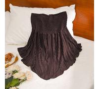 Top décontracté blanc sans bretelles à ourlet asymétrique, grande taille, convient pour une escapade romantique, des vacances à la plage 0XL,1XL,2XL,3XL,4XLUnicoloreTissu tissé