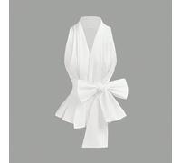 Top décontracté pour femme avec nœud papillon en V, idéal pour les sorties, les séances photo et les occasions spéciales, les vacances sur l'île, la lune de miel, la rentrée scolaire, les enseignantes