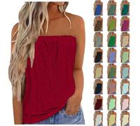 Top Dos Nu Femme Y2K - Tricot Haut Femme Printemps Été Près du Corps Hauts Grande Taille sans Bretelles Summer Tops Bralette Blouse Simple en Coton Et Lin Tee Shirt Ajourée Debardeur Douce Blouses