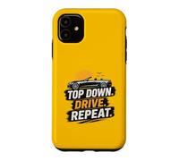 Top Down Drive Repeat Voiture Convertible Rétro Conduite d'été Coque pour iPhone 11