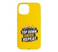 Top Down Drive Repeat Voiture Convertible Rétro Conduite d'été Coque pour iPhone 15
