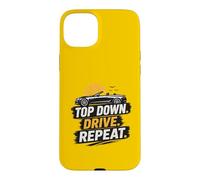 Top Down Drive Repeat Voiture Convertible Rétro Conduite d'été Coque pour iPhone 15 Plus
