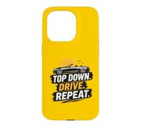 Top Down Drive Repeat Voiture Convertible Rétro Conduite d'été Coque pour iPhone 15 Pro