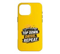Top Down Drive Repeat Voiture Convertible Rétro Conduite d'été Coque pour iPhone 16 Pro Max