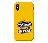 Top Down Drive Repeat Voiture Convertible Rétro Conduite d'été Coque pour iPhone X/XS