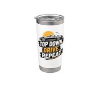 Top Down Drive Repeat Voiture Convertible Rétro Conduite d'été Gobelet isotherme en acier inoxydable double paroi