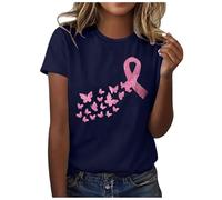 Top du Cancer Sein T-Shirts Graphiques pour La Sensibilisation Au Octobre Rose Accessoires Tee Shirt Femme Cœur Ruban Tshirt