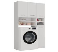 CDF Ensemble de salle de bain Marpol (Marbela + Champs) | Couleur: blanc | Bibliothque de salle de bain moderne | Poteau de rangement | tagres spacieuses | Portes | Installation facile | Armoire