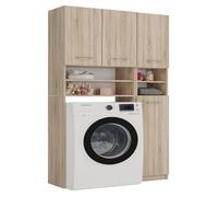 CDF Ensemble de salle de bain Marpol (Marbela + Champs) | Couleur: chne sonoma | Bibliothque de salle de bain moderne | Poteau de rangement | tagres spacieuses | Porte | Installation facile |