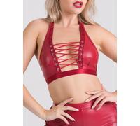 Top effet corset Fierce wetlook rouge