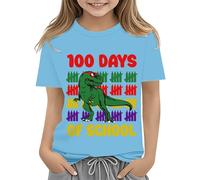 Top Electronics Chemise pour fille Premier jour d'école dans ma chemise pré-scolaire Chemises de maternelle Hauts pour filles Taille 8 (bleu clair, 8 à 9 ans)