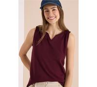 Top en couleur unie à encolure fendue