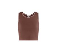 Top en microfibre avec brassière intégrée effet côtelé - Active - XS - Marron Brun - Femme - Etam