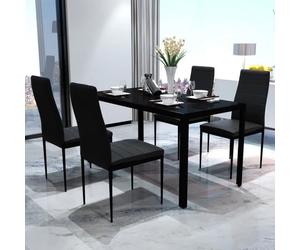 ""Top"" Ensemble de table pour salle à manger cinq pièces - 1 table et 4 chaises JILI - noir,34,15 Kg