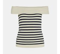 Top Épaules Dénudés Marinière Cloud Dancer Femme Vila