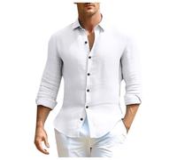 Top Ete Chemise en Lin pour à Boutons Manches Longues Style DéContracté Et éLéGant IdéAle pour Les Affaires