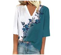 Top Ete Femme Chemise Col Cassé Tee Shirt Femme Blouse Femme Coton Lin Tops Femme Manches Longues Lot Tee Shirt Femme Manche Longue Chemise Fleurie Femme Top Viscose Femme Blouse Femme