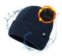 TOP-EX Bonnet imperméable doublé en polaire pour tous les temps - Chaud - L/XL/XXL, Bleu marine (imperméable), L/XL