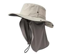 TOP-EX Chapeau de soleil à large bord pour homme, protection UV, chapeau d'été avec rabat de cou imperméable pour l'extérieur, la pêche, la randonnée, le safari, pliable et coupe-vent, 94603_gris, M/L
