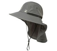 TOP-EX Chapeau de soleil imperméable XL/XXL pour homme à large bord avec protection solaire - Chapeau de trekking de plein air avec protection du cou - Chapeau de safari d'été pliable, XL-XXL