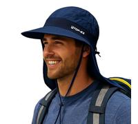 TOP-EX Chapeau de soleil pour homme, avec protection de la nuque, protection UV 50+, avec technologie rafraîchissante, large bord et pliable, chapeau de safari pour l'extérieur, la pêche et le jardin