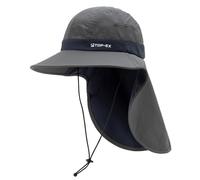 TOP-EX Chapeau de soleil pour homme, avec protection de la nuque, protection UV 50+, avec technologie rafraîchissante, large bord et pliable, chapeau de safari et de pêche pour l'extérieur, la pêche