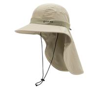 TOP-EX Chapeau de soleil pour homme, avec protection de la nuque, protection UV 50+, avec technologie rafraîchissante, large bord et pliable, chapeau de safari pour l'extérieur, la pêche et le jardin