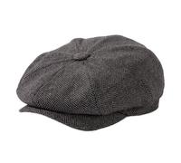 TOP-EX L/XL/XXL Casquette en laine mérinos Tweed Newsboy pour homme Casquette plate Paperboy Chapeau d'hiver chaud Vintage Flat Ivy Cabbie Cap, 95574-Gris à chevrons, L