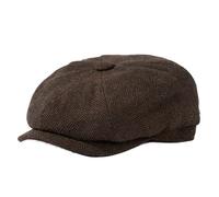 TOP-EX L/XL/XXL Casquette en laine mérinos Tweed Newsboy pour homme Casquette plate Paperboy Chapeau d'hiver chaud Vintage Flat Ivy Cabbie Cap, 95574-Marron-Chevrons, XL