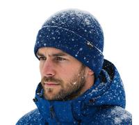 TOP-EX PolarWool Bonnet en laine mérinos avec doublure polaire Polartec Taille M à XXL Imperméable Unisexe Cadeau de sport d'extérieur, bleu foncé, XL-XXL