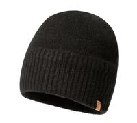 TOP-EX XL/XXL 100 % laine mérinos, bonnet d'hiver en laine pour homme et femme, bonnet en tricot, bonnet de pêcheur, bonnet de trawler, doublure polaire chaude, TX94594_Noir, XL/XXL