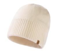 TOP-EX XL/XXL 100 % laine mérinos, bonnet d'hiver en laine pour homme et femme, bonnet en tricot, bonnet de pêcheur, bonnet de trawler, doublure polaire chaude, TX94594_Weiß, XL-XXL
