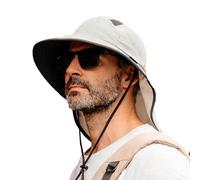 TOP-EX XL/XXL, chapeau de soleil unisexe pour homme, à large bord, avec protection pour le cou, porte-lunettes de soleil, chapeau d'été, imperméable et pliable, M/L