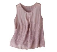Top Femme D'Été Brodé En Lin Et Coton Sans Manches Pour Une Tenue Extérieure Ajustée Et Élégante En Caraco Femme Dentelle Pour Un Style Bohème Raffiné Qui Affinie La Silhouette Avec Des B M287