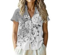 Top Femme Ete Chemisier Chic Et éLéGant Chemise Cardigan DéContracté à Manches Courtes pour Femme Top Ete Chemisier Chic Et éLéGant Chemise (Grey)