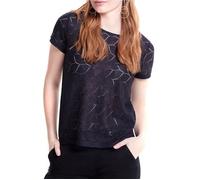 Top Femme - JACQUELINE de YONG - Tag Lace - Manches courtes - Col arrondi - Bleu XS
